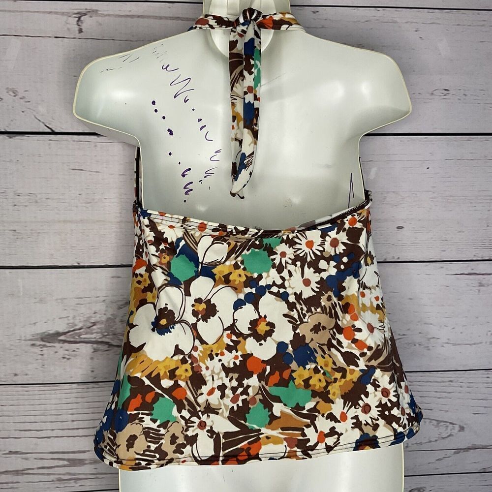 Victorias Secret Womens Size M Tankini Swimsuit Top Halter Molded Cups Floral - Picture 8 of 10